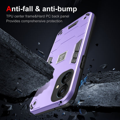 For Tecno Spark 9T 2 in 1 Shockproof Phone Case(Purple) by buy2fix