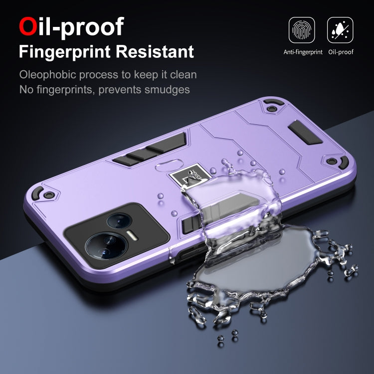 For Tecno Spark 10 5G 2 in 1 Shockproof Phone Case(Purple) by buy2fix