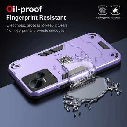 For Tecno Spark 10 5G 2 in 1 Shockproof Phone Case(Purple) by buy2fix
