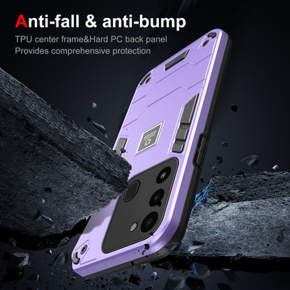 For Tecno Spark Go 2022 2 in 1 Shockproof Phone Case(Purple) by buy2fix