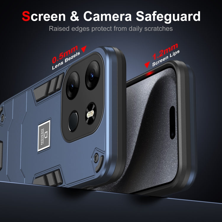 For Tecno Spark Go 2023 2 in 1 Shockproof Phone Case(Blue) by buy2fix