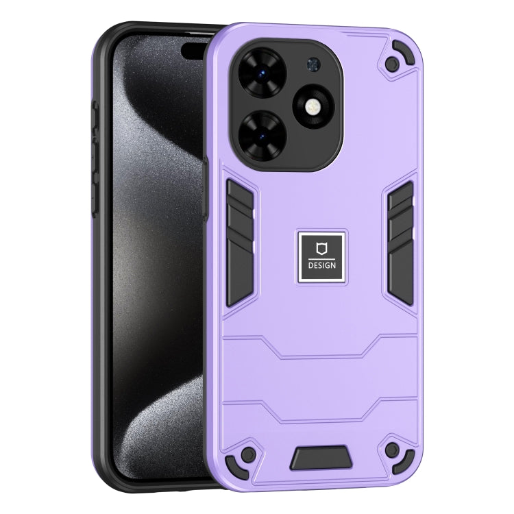 For Tecno Spark Go 2024 2 in 1 Shockproof Phone Case(Purple) by buy2fix