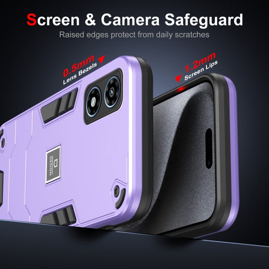 For Motorola Moto G Play 2024 Shockproof TPU Hybrid PC Phone Case(Purple) by buy2fix
