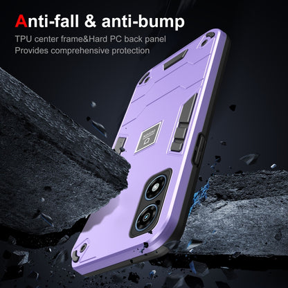 For Motorola Moto G Play 2024 2 in 1 Shockproof Phone Case(Purple) - Motorola Cases by buy2fix | Online Shopping UK | buy2fix