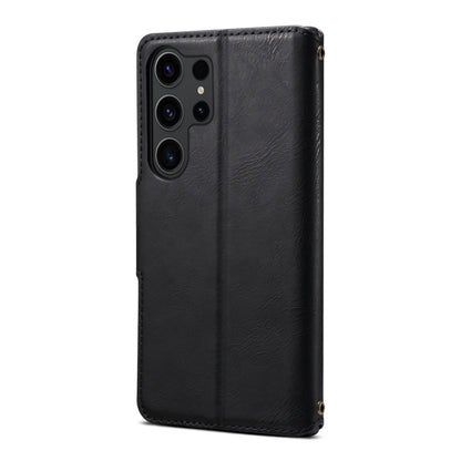 For Samsung Galaxy S23 Ultra 5G Denior Cowhide Texture Wallet Style Leather Phone Case(Black) - Galaxy S23 Ultra 5G Cases by Denior | Online Shopping UK | buy2fix