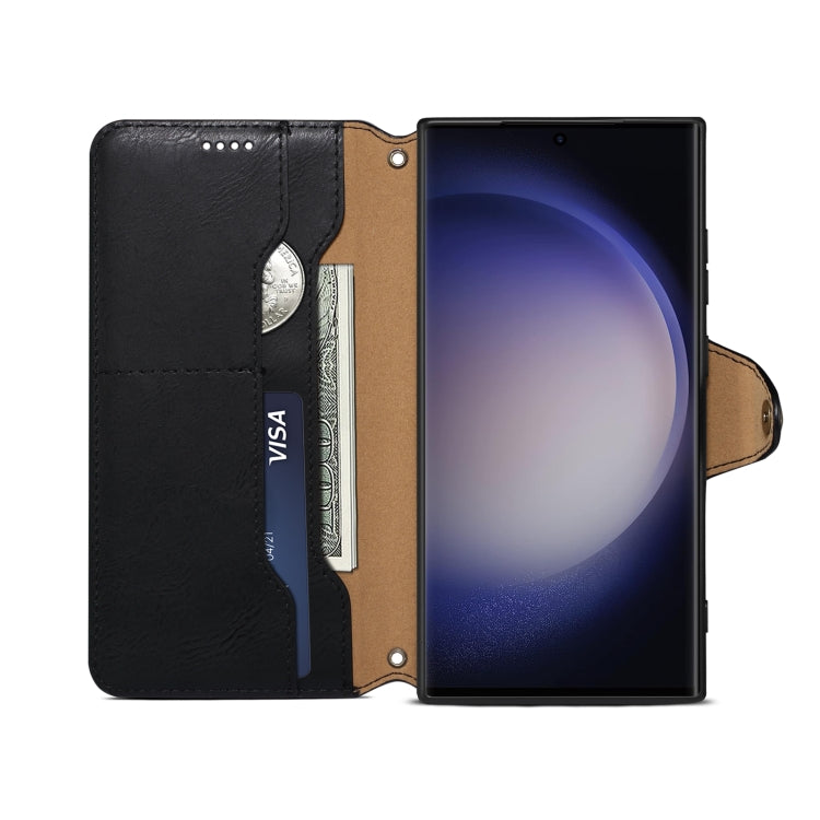 For Samsung Galaxy S23 Ultra 5G Denior Cowhide Texture Wallet Style Leather Phone Case(Black) - Galaxy S23 Ultra 5G Cases by Denior | Online Shopping UK | buy2fix