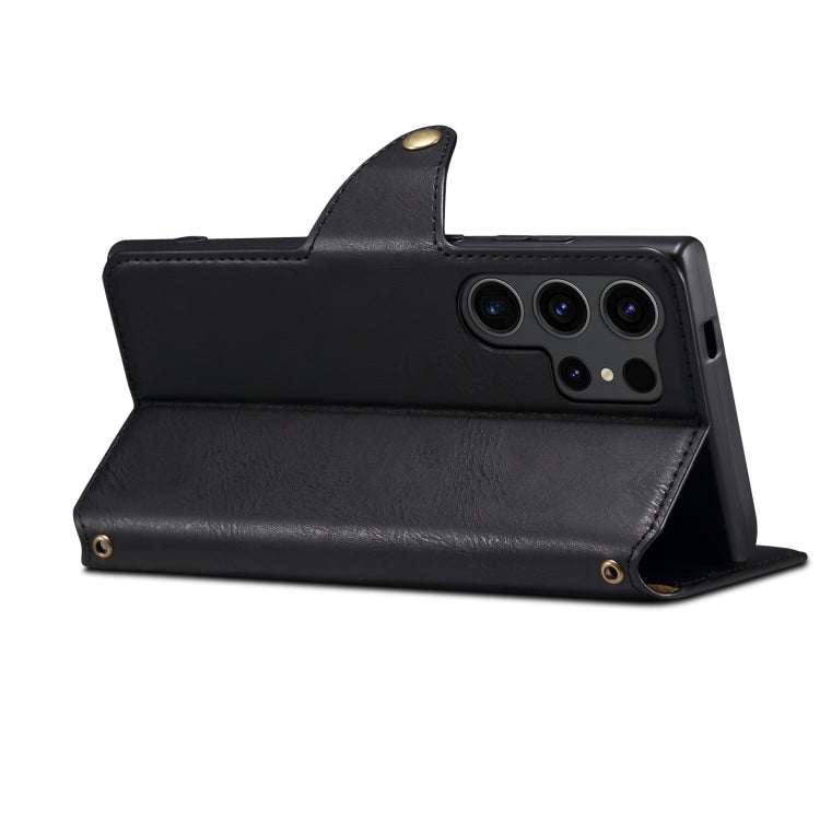 For Samsung Galaxy S23 Ultra 5G Denior Cowhide Texture Wallet Style Leather Phone Case(Black) - Galaxy S23 Ultra 5G Cases by Denior | Online Shopping UK | buy2fix