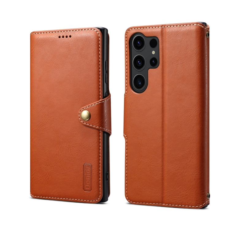 For Samsung Galaxy S23 Ultra 5G Denior Cowhide Texture Wallet Style Leather Phone Case(Brown) - Galaxy S23 Ultra 5G Cases by Denior | Online Shopping UK | buy2fix