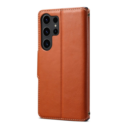For Samsung Galaxy S23 Ultra 5G Denior Cowhide Texture Wallet Style Leather Phone Case(Brown) - Galaxy S23 Ultra 5G Cases by Denior | Online Shopping UK | buy2fix