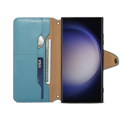 For Samsung Galaxy S23 Ultra 5G Denior Cowhide Texture Wallet Style Leather Phone Case(Blue) - Galaxy S23 Ultra 5G Cases by Denior | Online Shopping UK | buy2fix