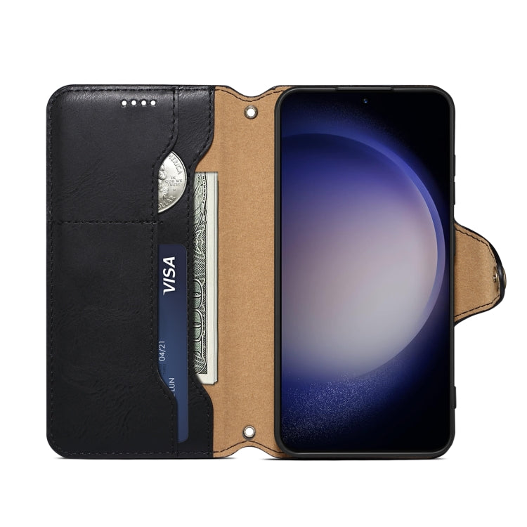 For Samsung Galaxy S23 5G Denior Cowhide Texture Wallet Style Leather Phone Case(Black) - Galaxy S23 5G Cases by Denior | Online Shopping UK | buy2fix