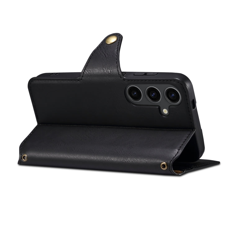 For Samsung Galaxy S23 5G Denior Cowhide Texture Wallet Style Leather Phone Case(Black) - Galaxy S23 5G Cases by Denior | Online Shopping UK | buy2fix