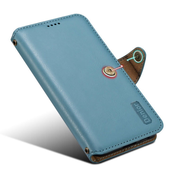 For Samsung Galaxy S23 5G Denior Cowhide Texture Wallet Style Leather Phone Case(Blue) - Galaxy S23 5G Cases by Denior | Online Shopping UK | buy2fix