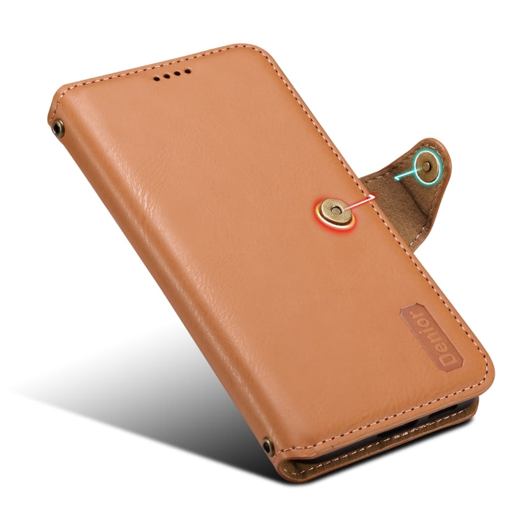 For Samsung Galaxy S23 5G Denior Cowhide Texture Wallet Style Leather Phone Case(Khaki) - Galaxy S23 5G Cases by Denior | Online Shopping UK | buy2fix
