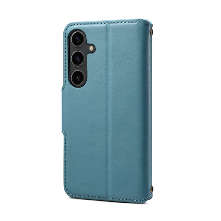 For Samsung Galaxy S23+ 5G Denior Cowhide Texture Wallet Style Leather Phone Case(Blue) - Galaxy S23+ 5G Cases by Denior | Online Shopping UK | buy2fix