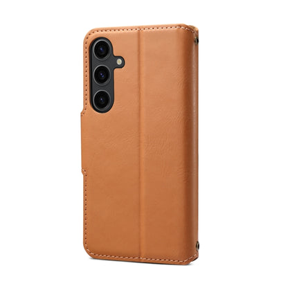 For Samsung Galaxy S23+ 5G Denior Cowhide Texture Wallet Style Leather Phone Case(Khaki) - Galaxy S23+ 5G Cases by Denior | Online Shopping UK | buy2fix
