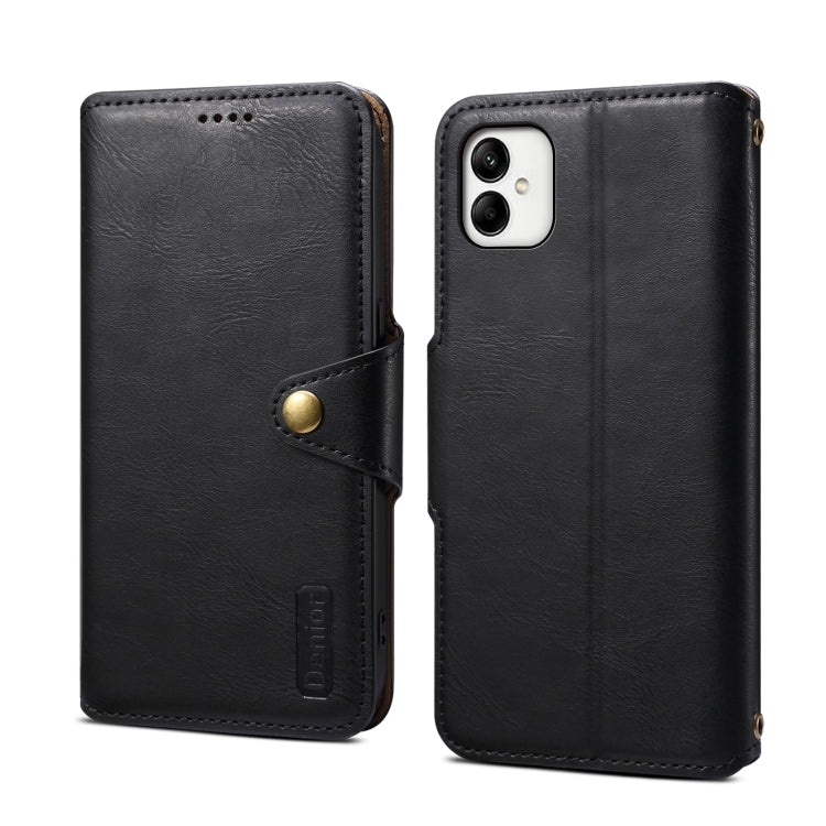 For Samsung Galaxy A05 Denior Cowhide Texture Wallet Style Leather Phone Case(Black) - Galaxy Phone Cases by Denior | Online Shopping UK | buy2fix