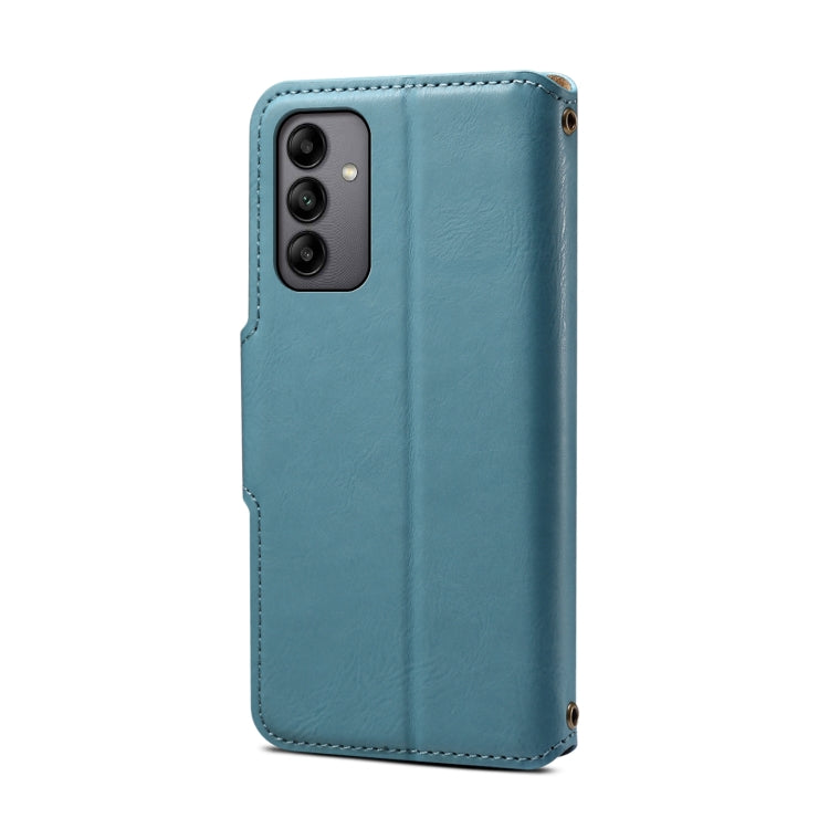 For Samsung Galaxy A05s Denior Cowhide Texture Wallet Style Leather Phone Case(Blue) - Galaxy Phone Cases by Denior | Online Shopping UK | buy2fix
