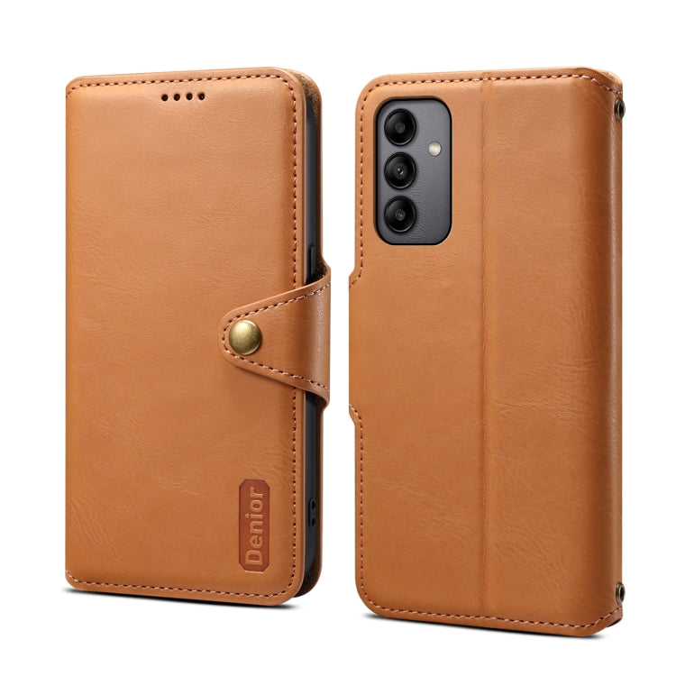 For Samsung Galaxy A05s Denior Cowhide Texture Wallet Style Leather Phone Case(Khaki) - Galaxy Phone Cases by Denior | Online Shopping UK | buy2fix