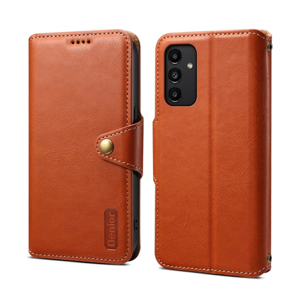 For Samsung Galaxy A13 5G Denior Cowhide Texture Wallet Style Leather Phone Case(Brown) - Galaxy Phone Cases by Denior | Online Shopping UK | buy2fix