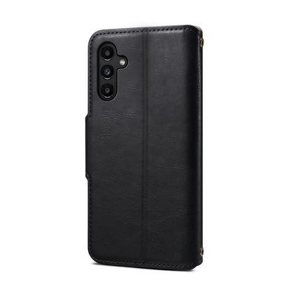 For Samsung Galaxy A14 Denior Cowhide Texture Wallet Style Leather Phone Case(Black) - Galaxy Phone Cases by Denior | Online Shopping UK | buy2fix