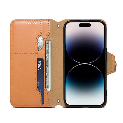 For Samsung Galaxy A22 5G Denior Cowhide Texture Wallet Style Leather Phone Case(Khaki) - Galaxy Phone Cases by Denior | Online Shopping UK | buy2fix