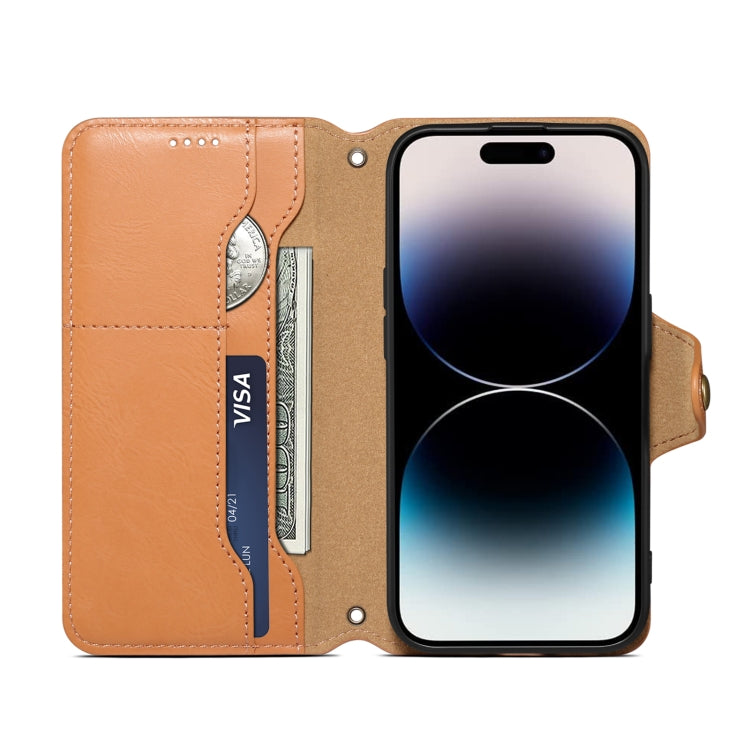 For Samsung Galaxy A23 Denior Cowhide Texture Wallet Style Leather Phone Case(Khaki) - Galaxy Phone Cases by Denior | Online Shopping UK | buy2fix