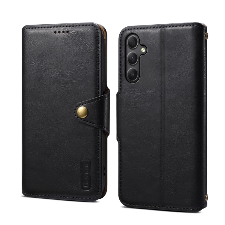 For Samsung Galaxy A24 5G Denior Cowhide Texture Wallet Style Leather Phone Case(Black) - Galaxy Phone Cases by Denior | Online Shopping UK | buy2fix