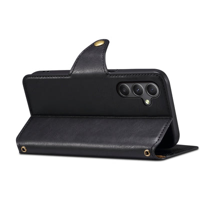 For Samsung Galaxy A24 5G Denior Cowhide Texture Wallet Style Leather Phone Case(Black) - Galaxy Phone Cases by Denior | Online Shopping UK | buy2fix