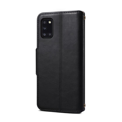 For Samsung Galaxy A31 4G Denior Cowhide Texture Wallet Style Leather Phone Case(Black) - Galaxy Phone Cases by Denior | Online Shopping UK | buy2fix