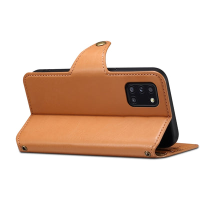 For Samsung Galaxy A31 4G Denior Cowhide Texture Wallet Style Leather Phone Case(Khaki) - Galaxy Phone Cases by Denior | Online Shopping UK | buy2fix