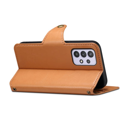 For Samsung Galaxy A32 5G Denior Cowhide Texture Wallet Style Leather Phone Case(Khaki) - Galaxy Phone Cases by Denior | Online Shopping UK | buy2fix