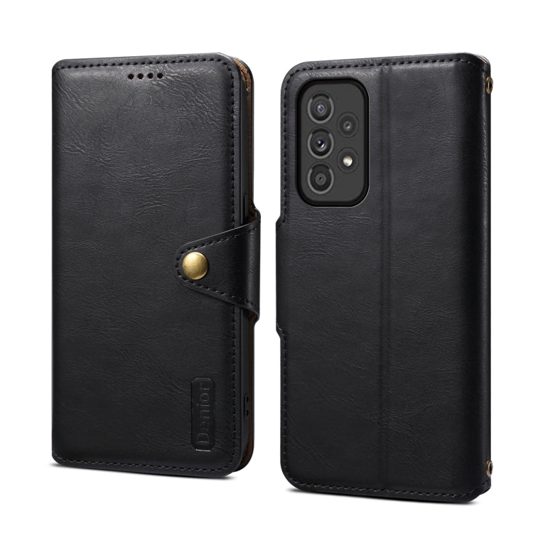 For Samsung Galaxy A33 5G Denior Cowhide Texture Wallet Style Leather Phone Case(Black) - Galaxy Phone Cases by Denior | Online Shopping UK | buy2fix