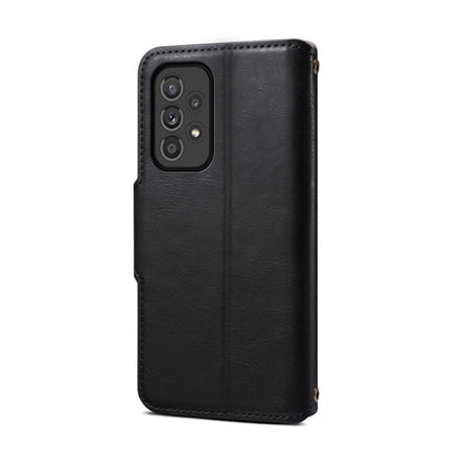 For Samsung Galaxy A33 5G Denior Cowhide Texture Wallet Style Leather Phone Case(Black) - Galaxy Phone Cases by Denior | Online Shopping UK | buy2fix