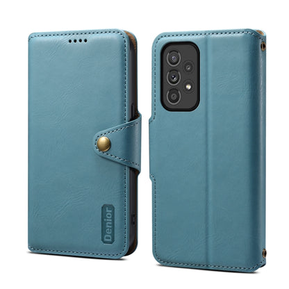 For Samsung Galaxy A33 5G Denior Cowhide Texture Wallet Style Leather Phone Case(Blue) - Galaxy Phone Cases by Denior | Online Shopping UK | buy2fix