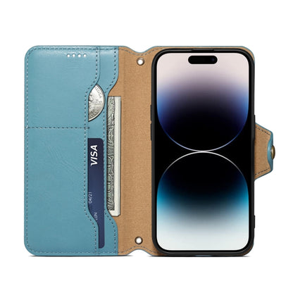 For Samsung Galaxy A33 5G Denior Cowhide Texture Wallet Style Leather Phone Case(Blue) - Galaxy Phone Cases by Denior | Online Shopping UK | buy2fix