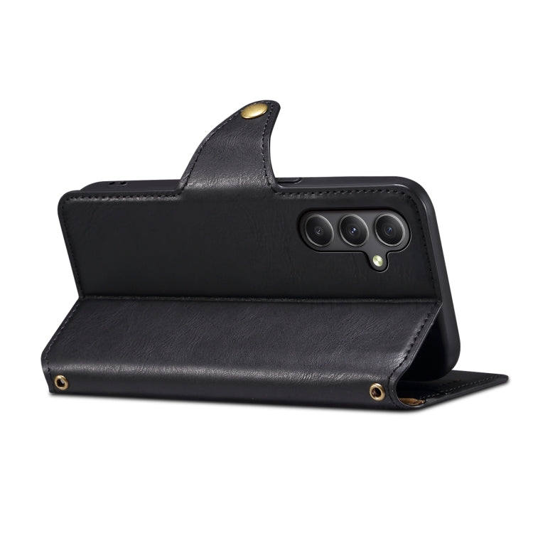 For Samsung Galaxy A34 5G Denior Cowhide Texture Wallet Style Leather Phone Case(Black) - Galaxy Phone Cases by Denior | Online Shopping UK | buy2fix