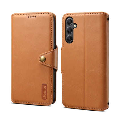 For Samsung Galaxy A34 5G Denior Cowhide Texture Wallet Style Leather Phone Case(Khaki) - Galaxy Phone Cases by Denior | Online Shopping UK | buy2fix