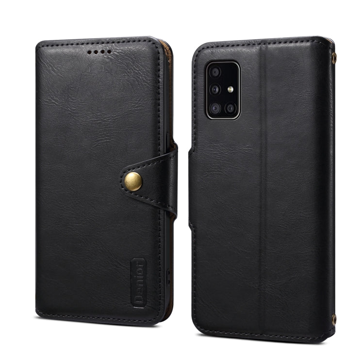 For Samsung Galaxy A51 4G Denior Cowhide Texture Wallet Style Leather Phone Case(Black) - Galaxy Phone Cases by Denior | Online Shopping UK | buy2fix