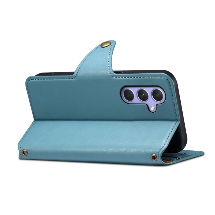 For Samsung Galaxy A54 5G Denior Cowhide Texture Wallet Style Leather Phone Case(Blue) - Galaxy Phone Cases by Denior | Online Shopping UK | buy2fix