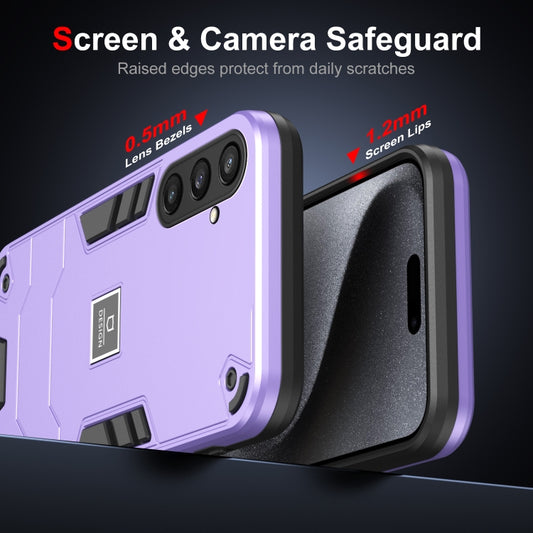 For Samsung Galaxy S23 FE 5G 2 in 1 Shockproof Phone Case(Purple) by buy2fix