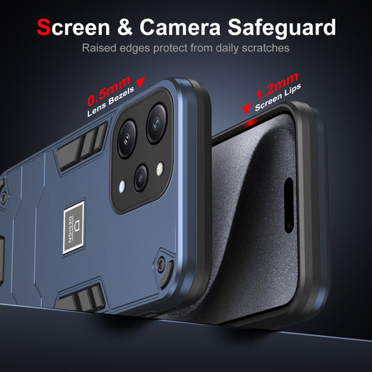 For Xiaomi Redmi 12 2 in 1 Shockproof Phone Case(Blue) by buy2fix