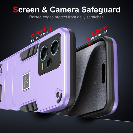 For Xiaomi Redmi Note 12 Pro Global 2 in 1 Shockproof Phone Case(Purple) by buy2fix