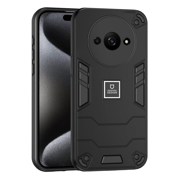 For Xiaomi Redmi A3 2 in 1 Shockproof Phone Case(Black) - Xiaomi Cases by buy2fix | Online Shopping UK | buy2fix