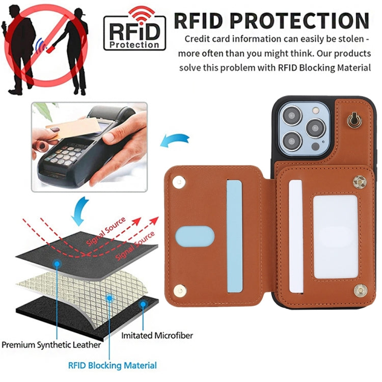 For iPhone XS Max YM006 Skin Feel Zipper Card Bag Phone Case with Dual Lanyard(Brown) - More iPhone Cases by buy2fix | Online Shopping UK | buy2fix