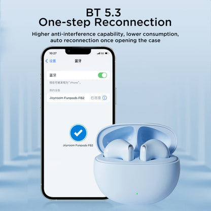 JOYROOM Funpods Series JR-FB2 Semi-In-Ear True Wireless Bluetooth Earbuds(Blue) - TWS Earphone by JOYROOM | Online Shopping UK | buy2fix