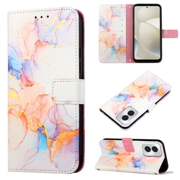 For Motorola Moto G Power 5G 2024 PT003 Marble Pattern Flip Leather Phone Case(Galaxy Marble White) - Motorola Cases by buy2fix | Online Shopping UK | buy2fix