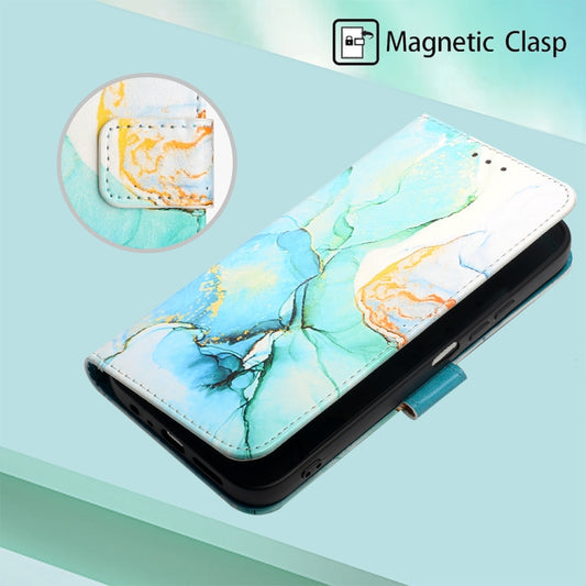 For Motorola Moto G Play 5G 2024 PT003 Marble Pattern Flip Leather Phone Case(Green) by buy2fix
