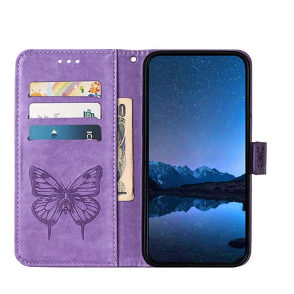 For Xiaomi Redmi K70 / K70 Pro Embossed Butterfly Leather Phone Case(Purple) - K70 Cases by buy2fix | Online Shopping UK | buy2fix