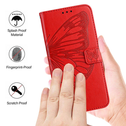 For Xiaomi Redmi K70 / K70 Pro Embossed Butterfly Leather Phone Case(Red) - K70 Cases by buy2fix | Online Shopping UK | buy2fix